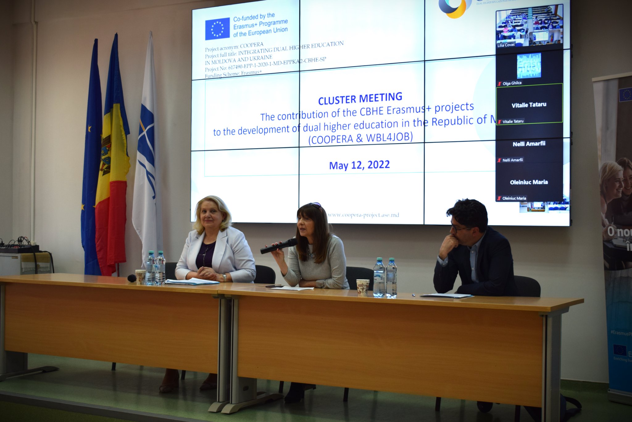 12 mai 2022 Dezvoltarea învățământului superior dual în Republica Moldova - şedinţă de tip CLUSTER, proiectul CBHE Erasmus+ WBL4JOB